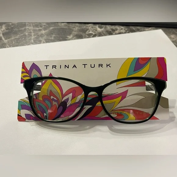 Trina Turk Malin Black/Green Eyeglasses 53-16-135